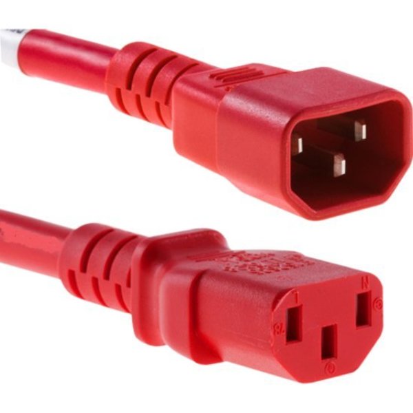 Unirise Usa 2Ft Red C13-C14 Pdu/ Server Ultra Flexible Power Cord, Svt, 10Amp,  PWRC13C1402FRED